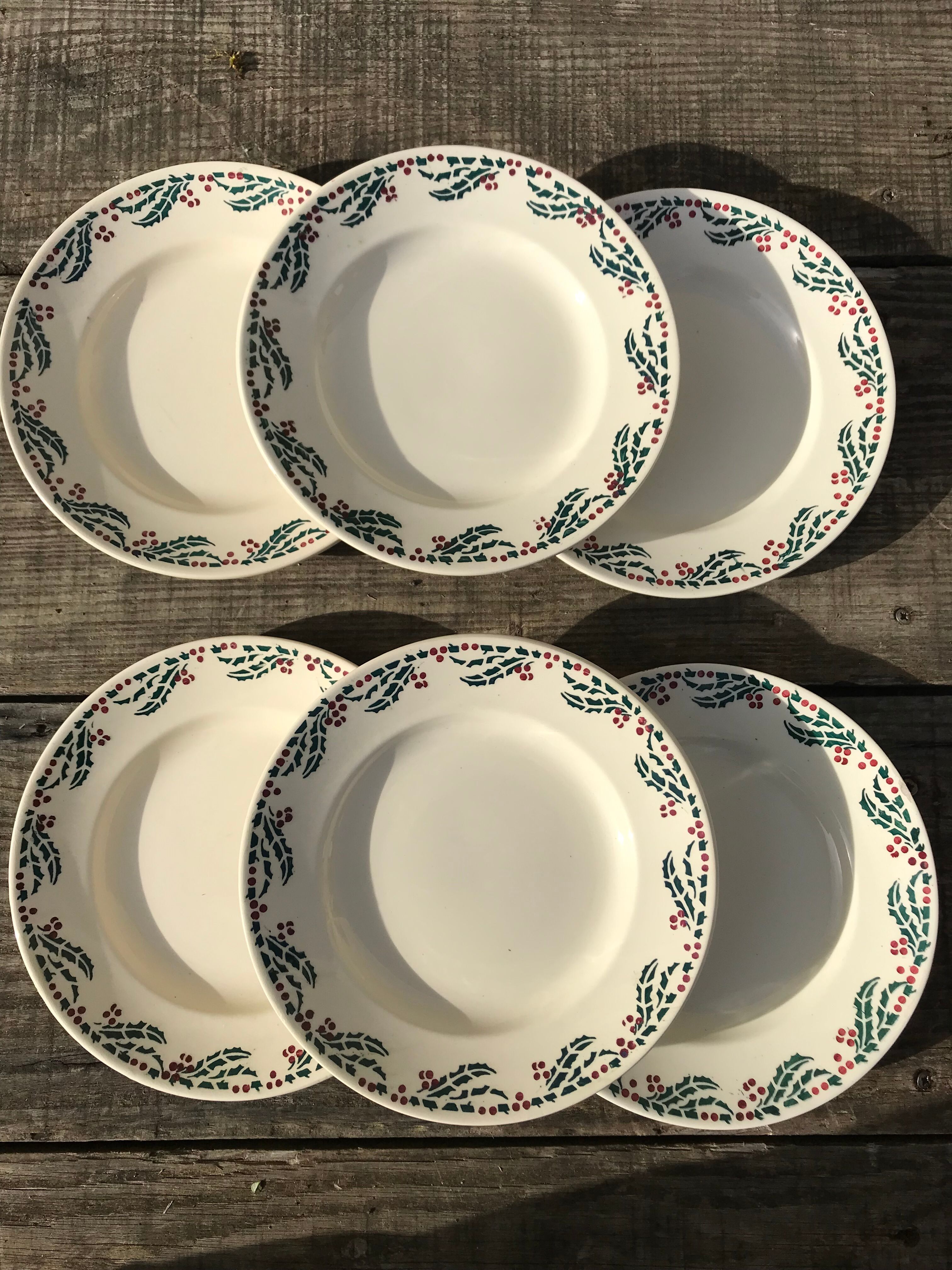 6 vintage plates flat iron earth model Houx