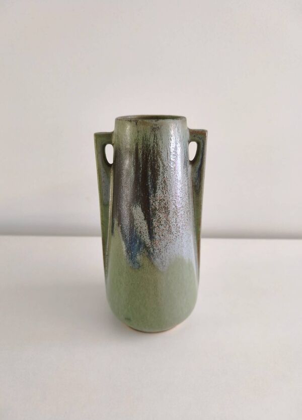 Vase à anses Art Déco Denbac n°226 en grès flammé - signature gravée