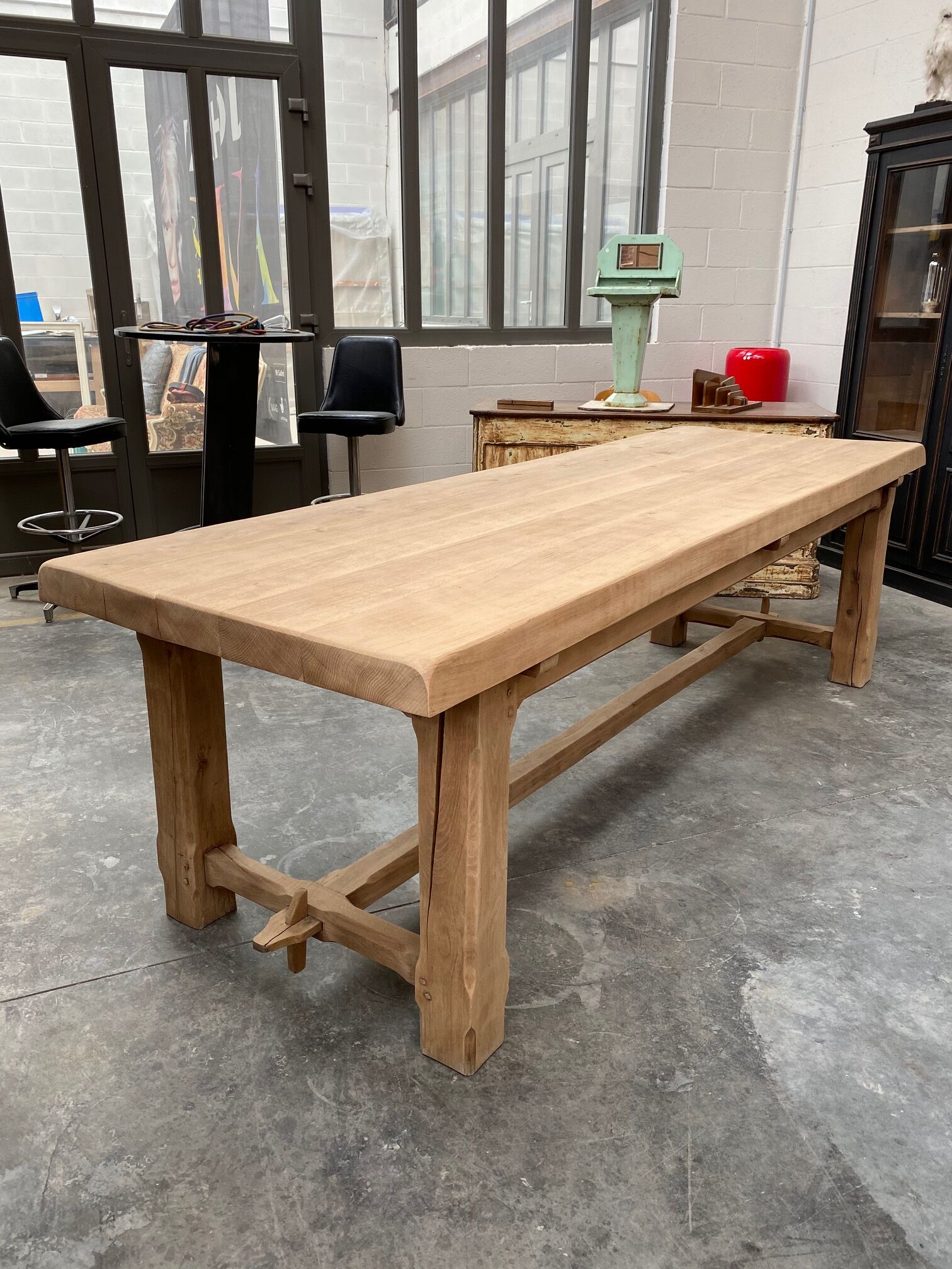 Large oak farm table