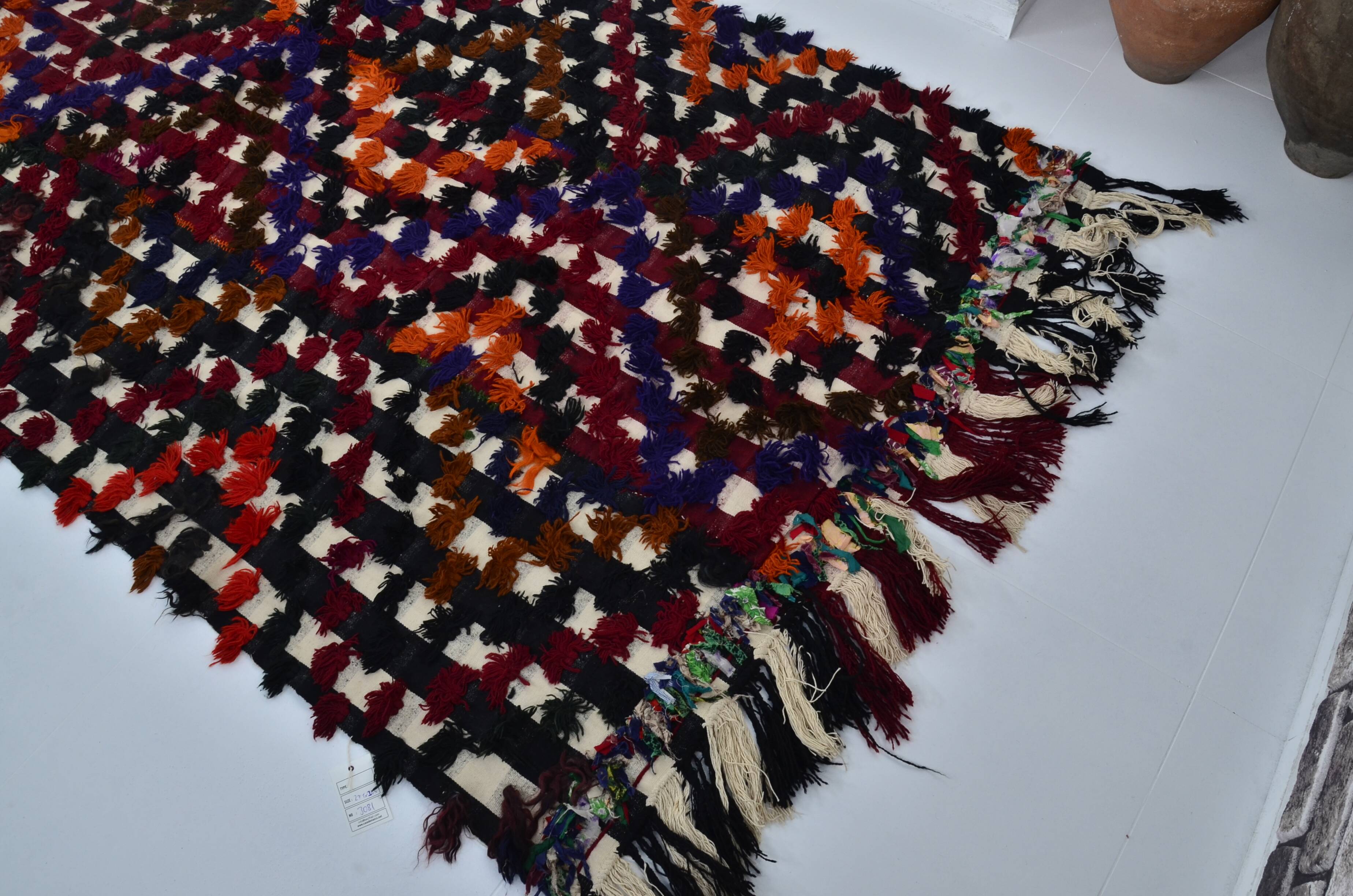 Ousha Tribal Vintage Pompom Rug sku 3081