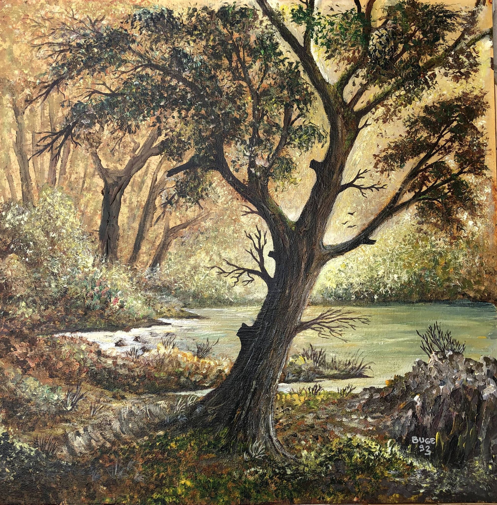 Huile sur toile, les marais