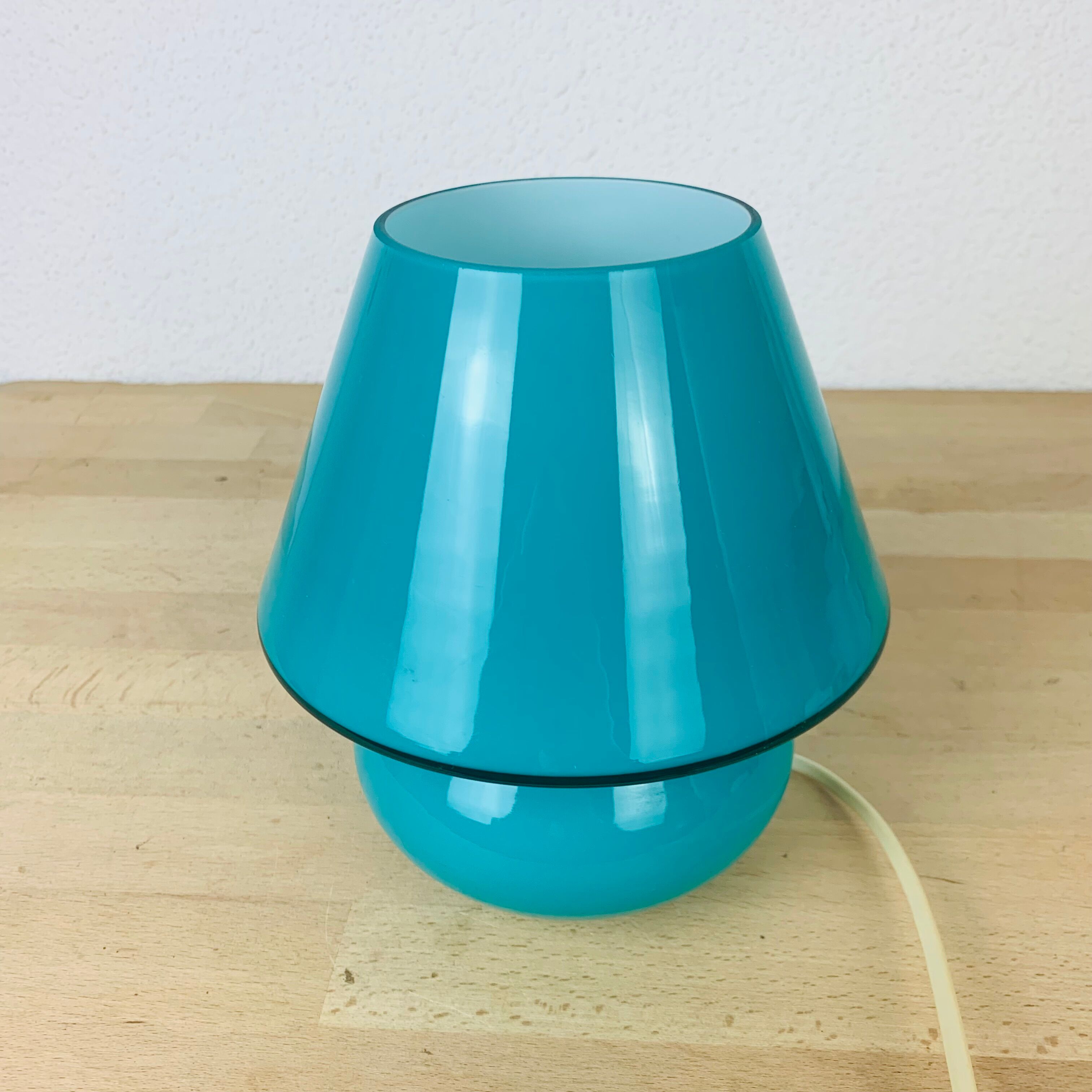 Blue glass mushroom lamp Domec