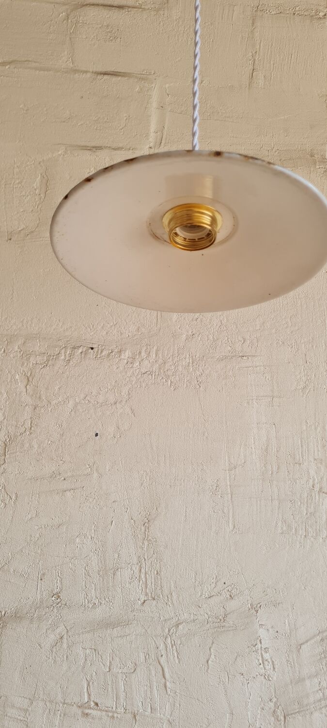 Black enamelled pendant lamp 1950