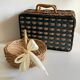 Ensemble de 2 paniers en rotin et corde vintage