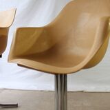 Set of 4 plastic dining armchairs 1960s