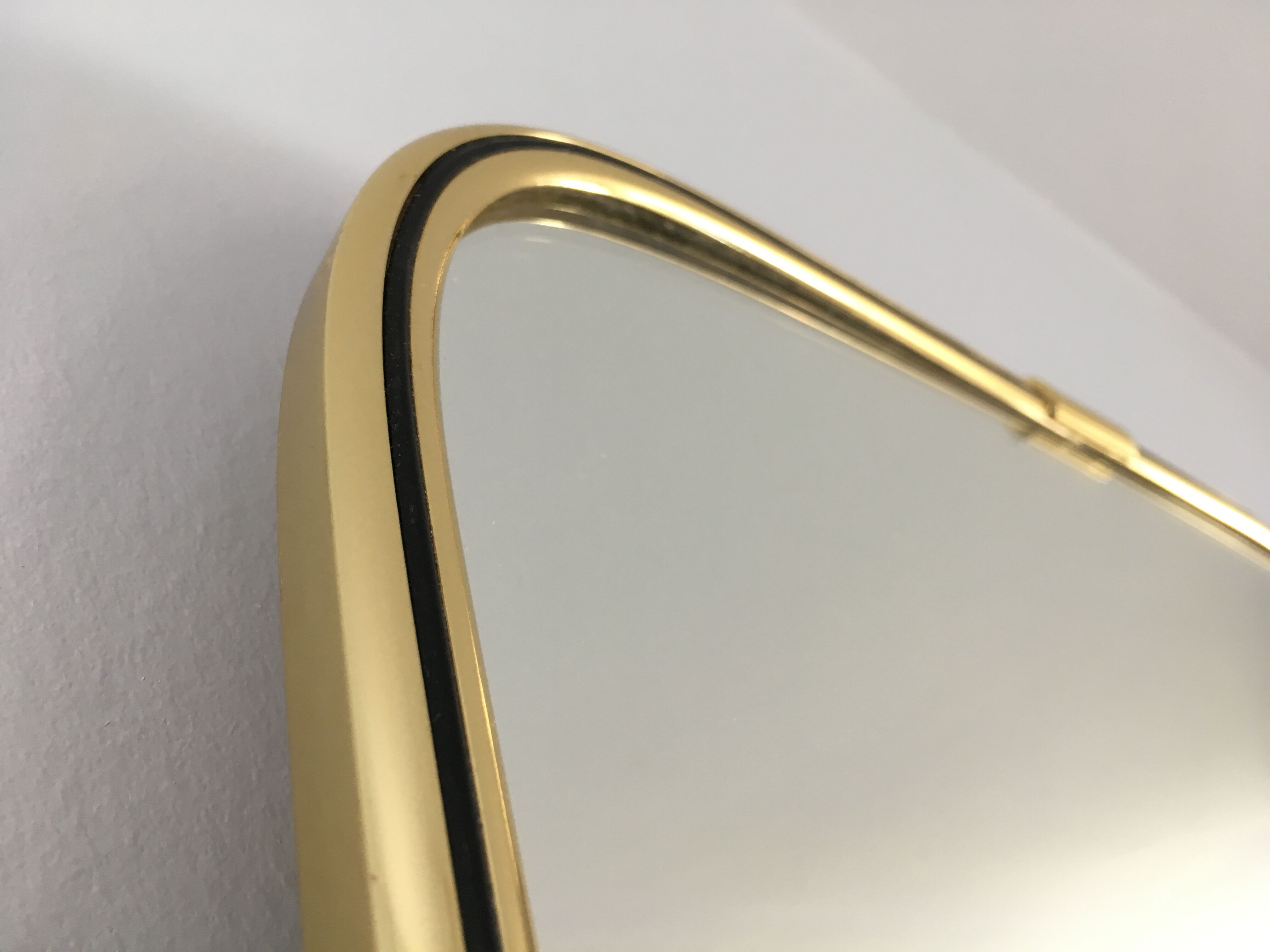 Asymmetrical mirror gold metal 60s