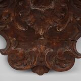 Antique wooden wall mounted carved console, France ca. 1850