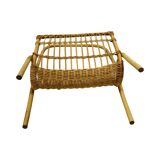 Vintage Wicker Newspaper Rack, Boho/PRL, Franco Albini Style, Italy 1970s