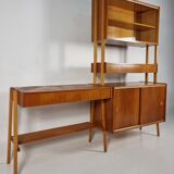 Vintage Desk, bookcase, chair by František Jirák, 1970s set of 3