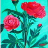 Still life with red roses