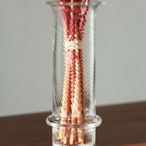 Textured transparent column vase