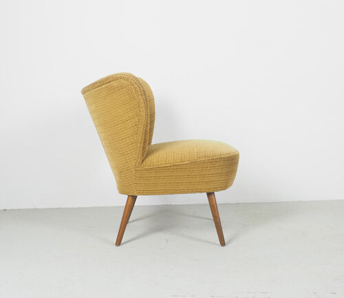 Lot de 2 fauteuils cocktail jaune ocre, 1950
