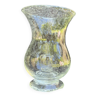 Bougeoir vintage en verre soufflé à la main de Biot