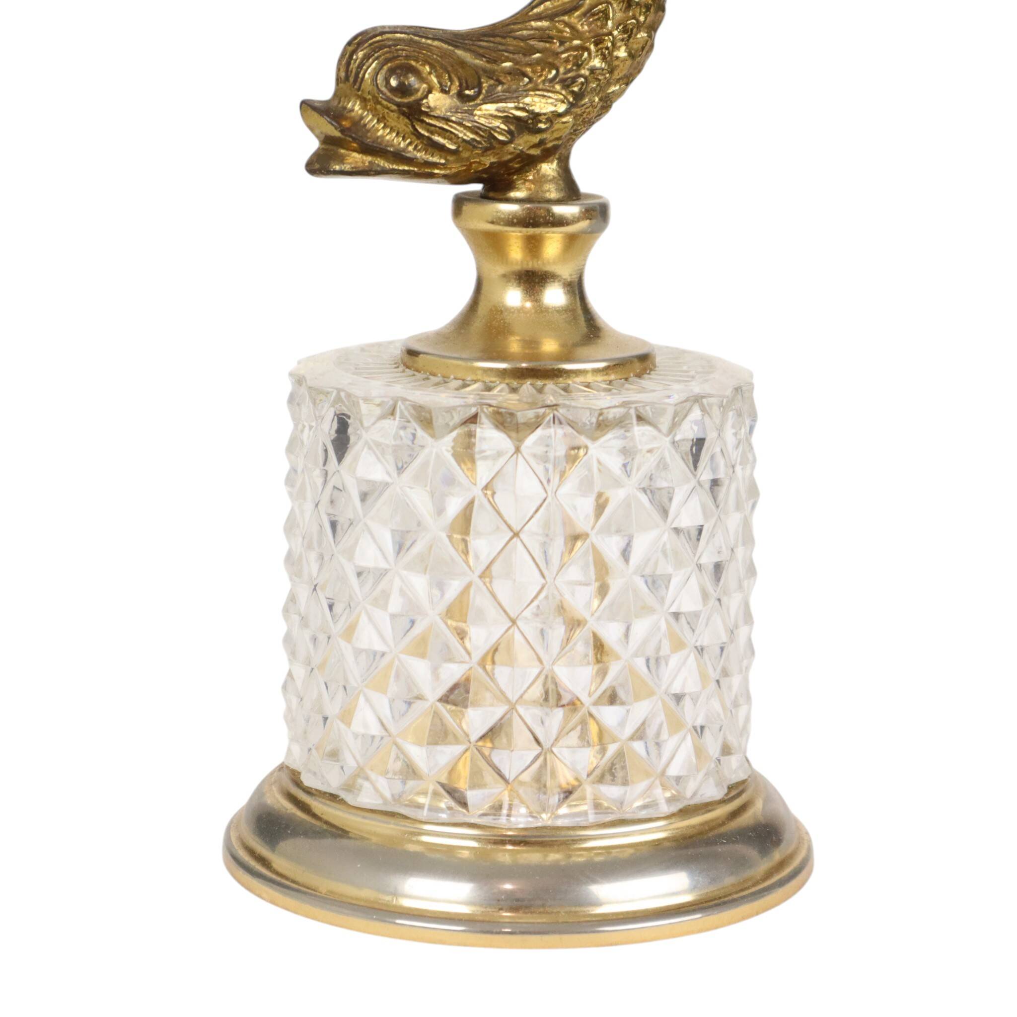 Vintage Brass Table Lamp Mythical Dolphin 45cm
