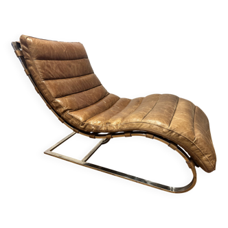 LC4 chaise longue style – patinated camel leather