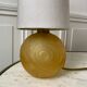 Art deco amber glass lamp and cylindrical lampshade 30s