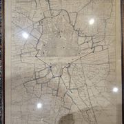 Old map of Orléans under glass frame