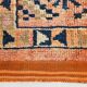 Navy Blue & Orange Vintage Runner Rug, 79x395Cm