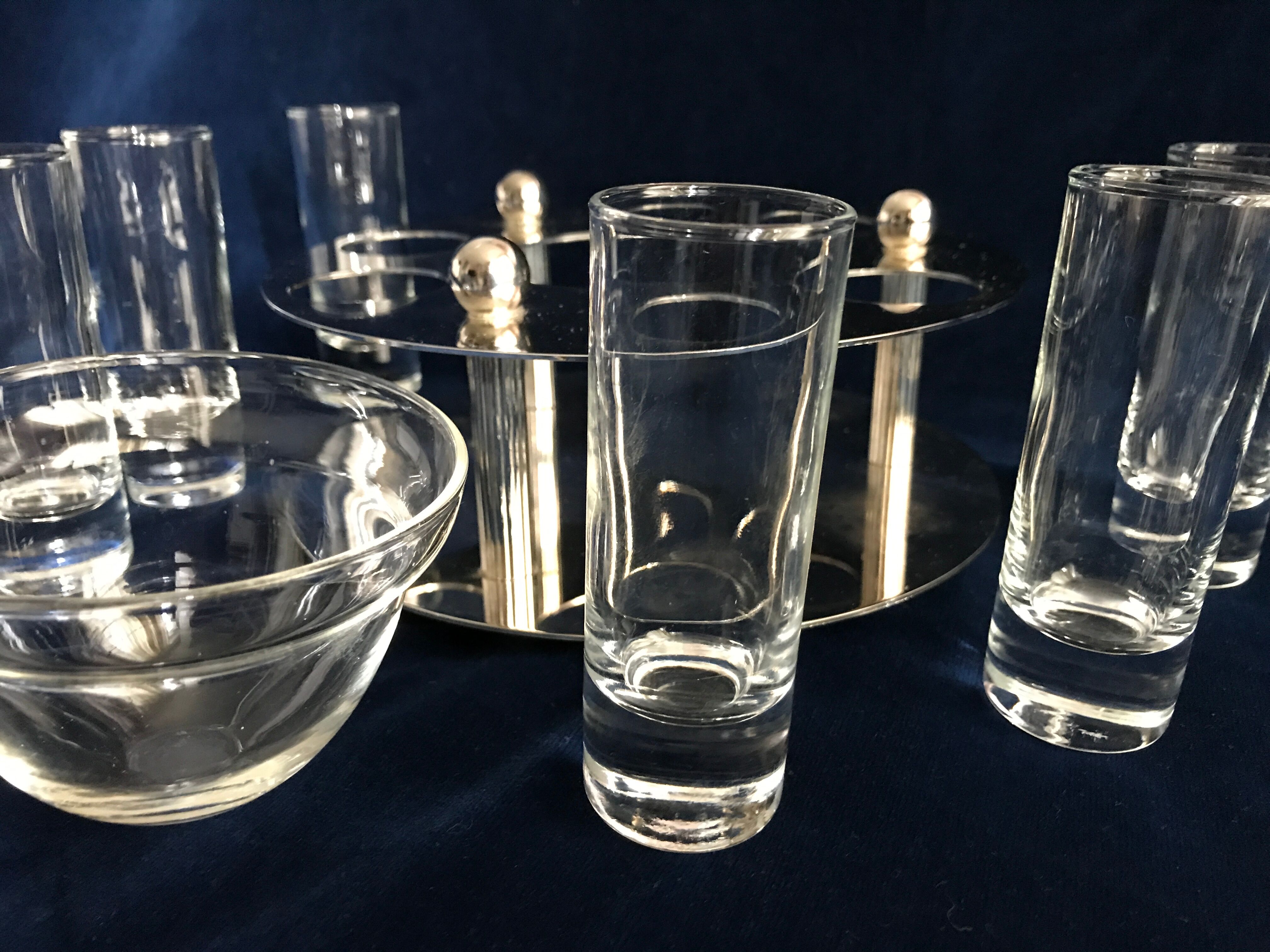 Vintage caviar and vodka service