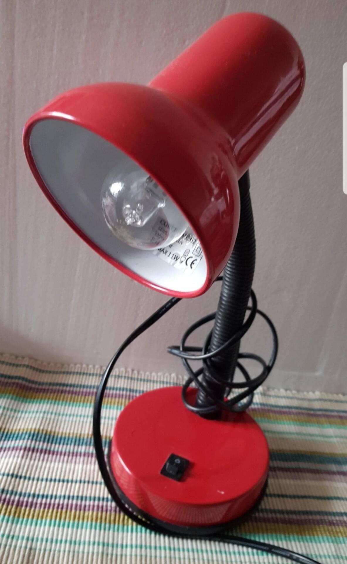 Retro red desk lamp