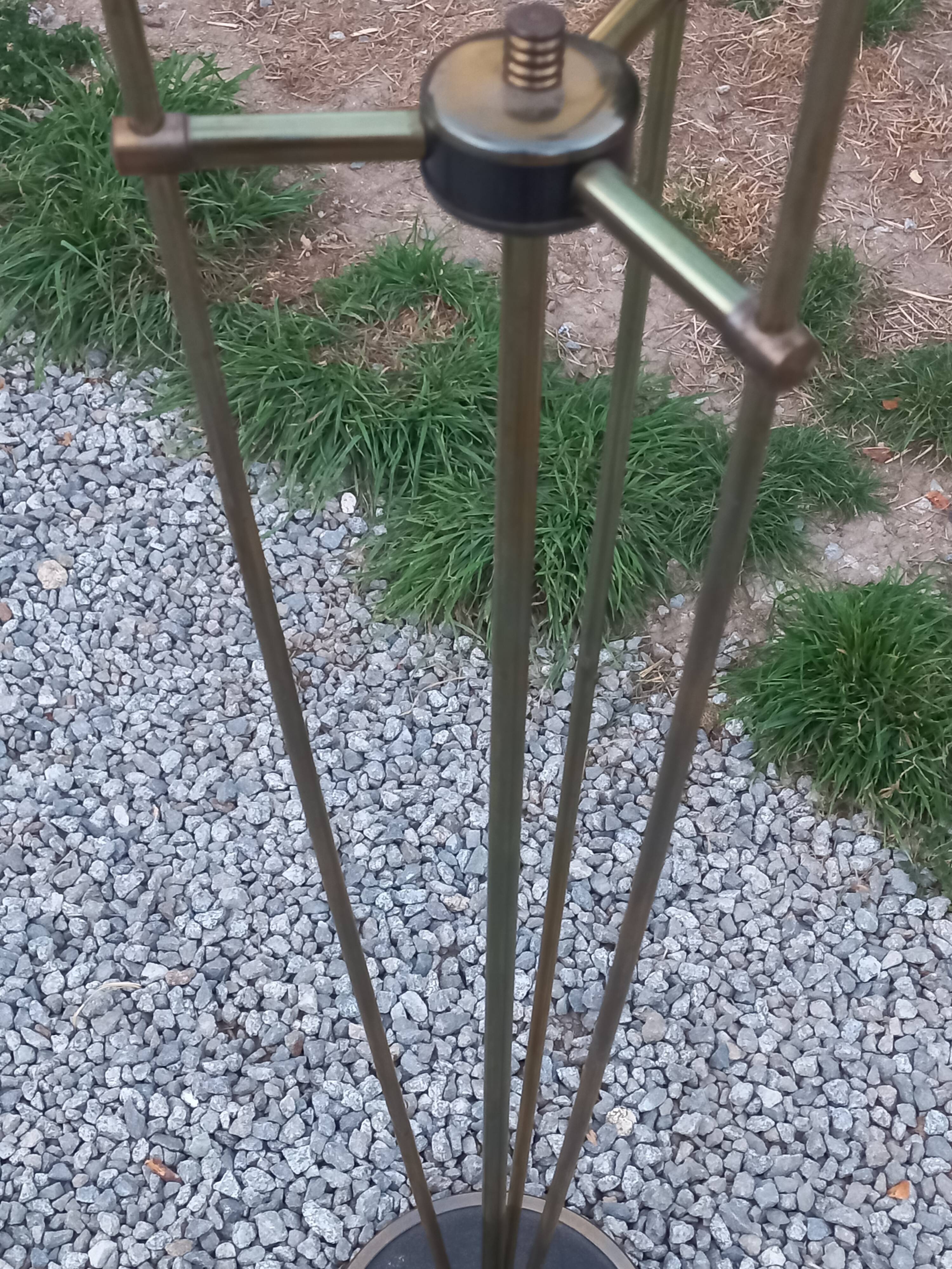 Vintage Lunel floor lamp with 3 golden metal tulips from the 1960s.