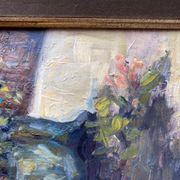 Ancient painting, Still Life with Flowers and Cartel Pendulum, signed, 20th century