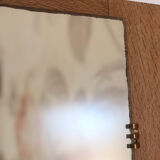 Trapezoidal mirror in solid oak