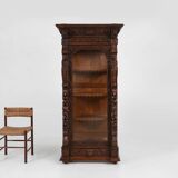 Baroque Style Display Case in Oak, Belgium, 1950s