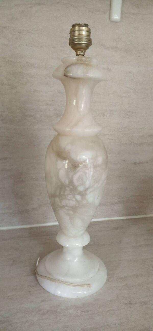 Pied de lampe balustre en albâtre 48 cm