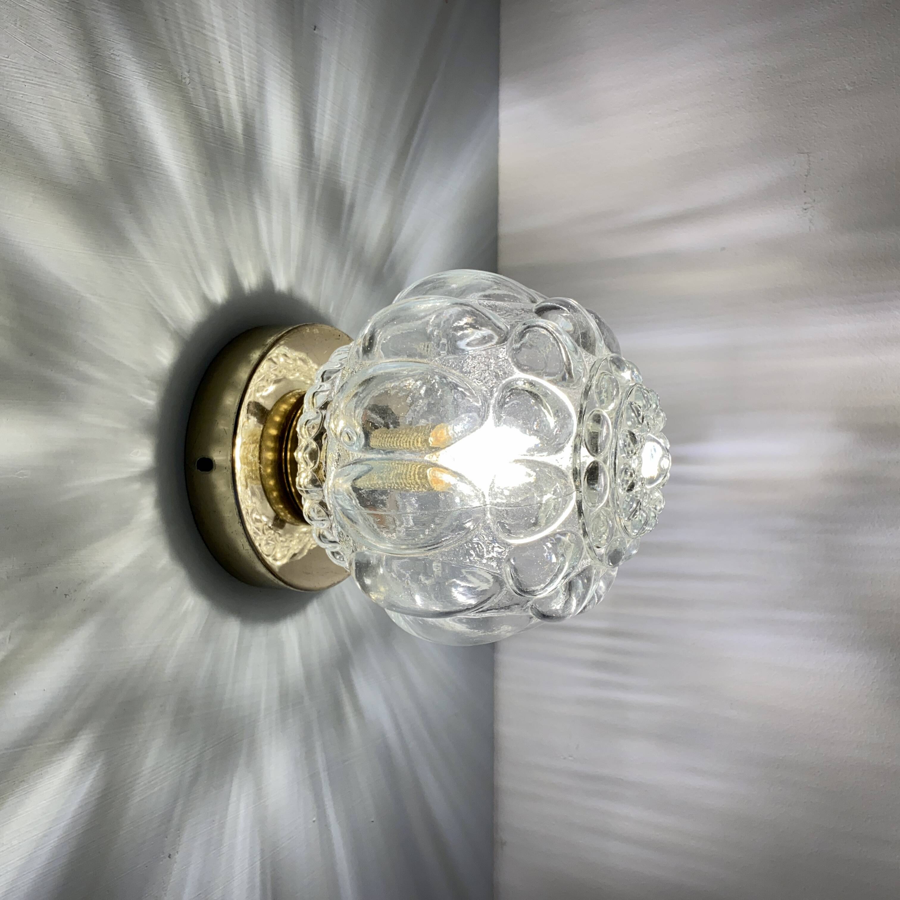 Vintage glass globe wall or ceiling light