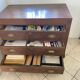 Old and authentic workshop counter with 3 large oak drawers.