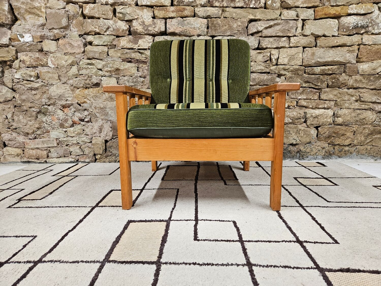 Pine fireside chair 1970