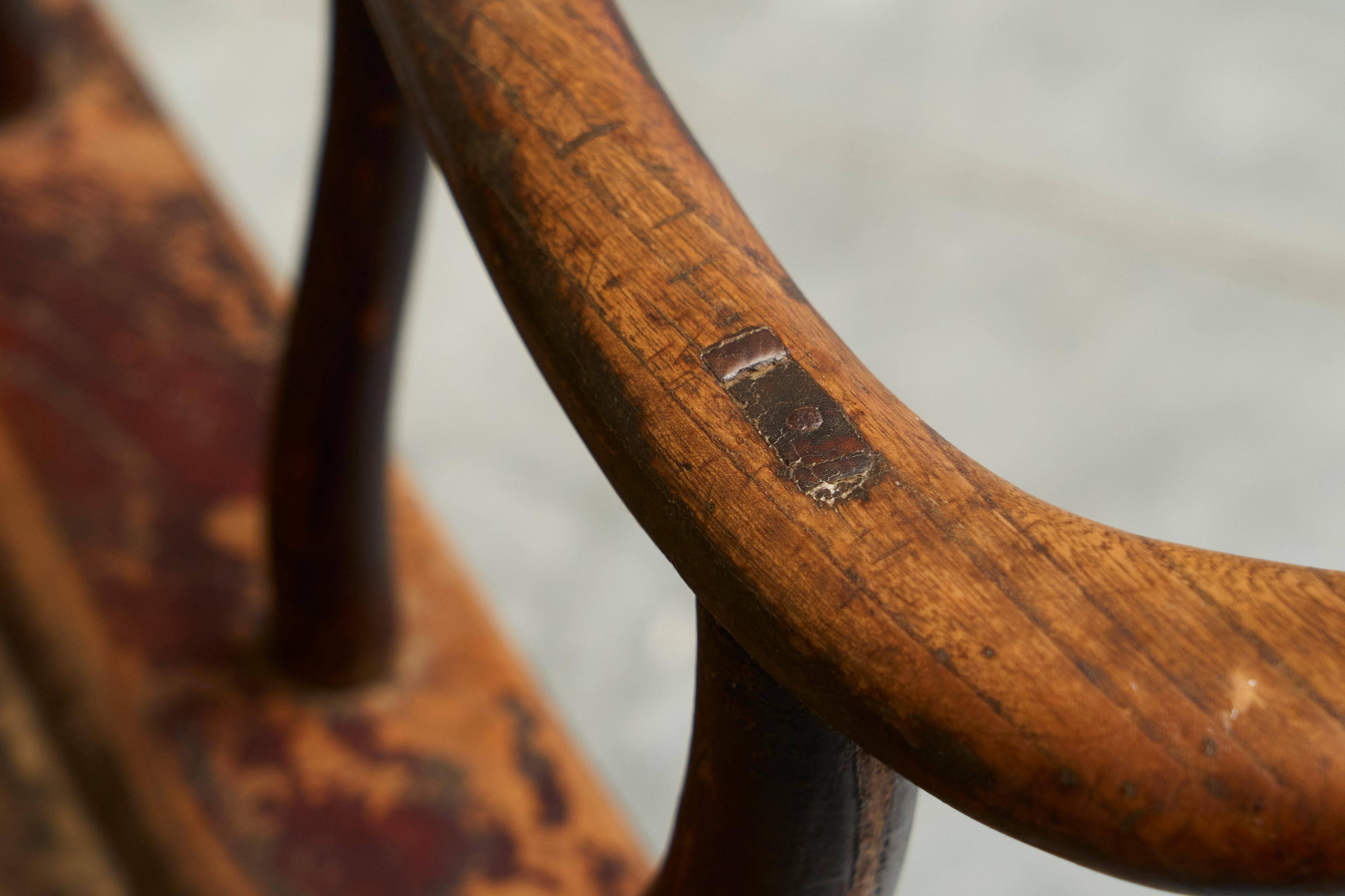 Chinese chair with yoke back in lacquered pear wood, 18th century