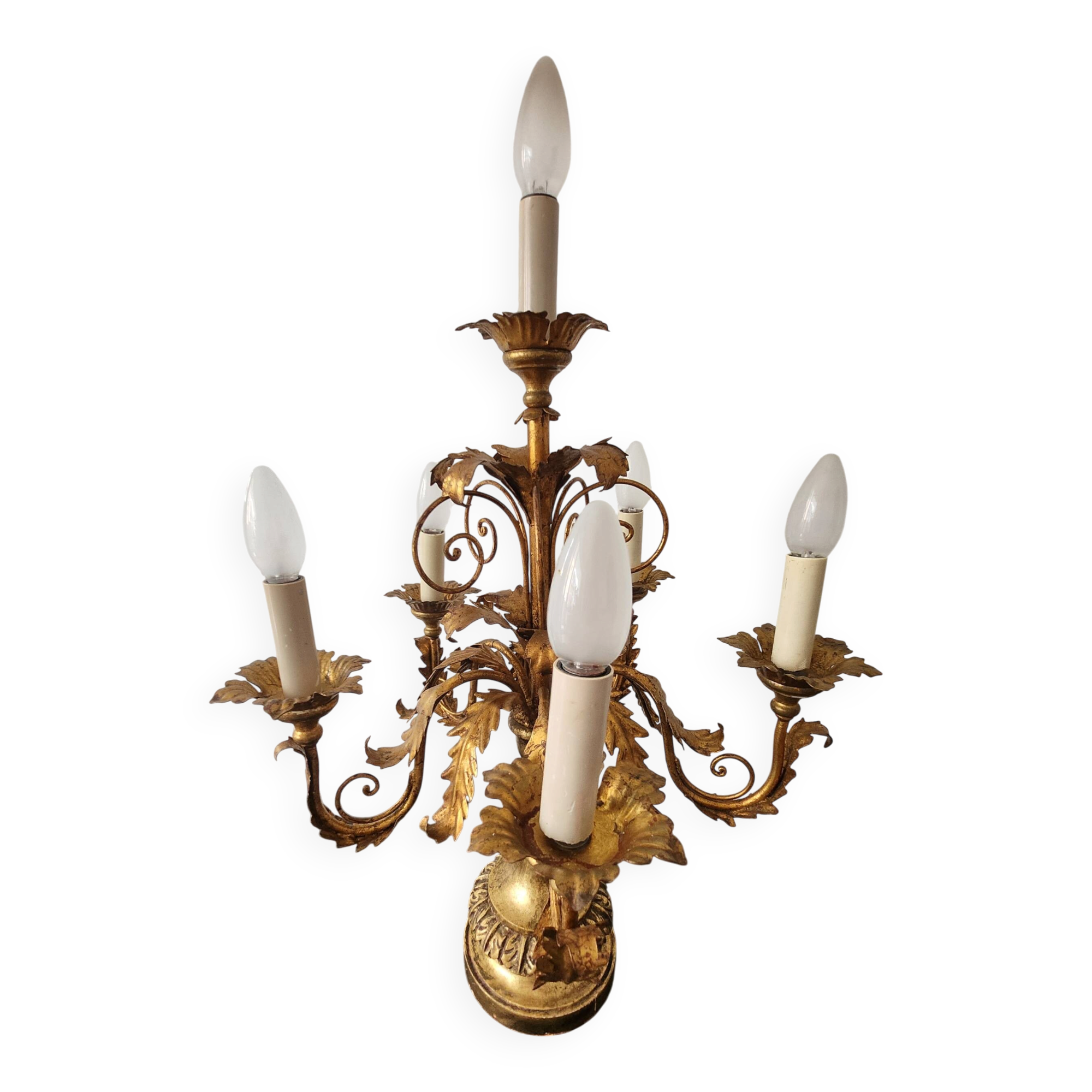 Antique gilded hand-forged hand-carved Florentine Louis XV, Italy