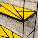 string shelf H60 x W48 x D17 Yellow color geometric vintage iron