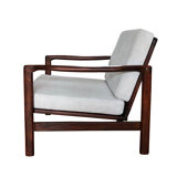 Light grey armchair by Zenon Bączyk for Swarzędzkie Furniture Factory, 1960s