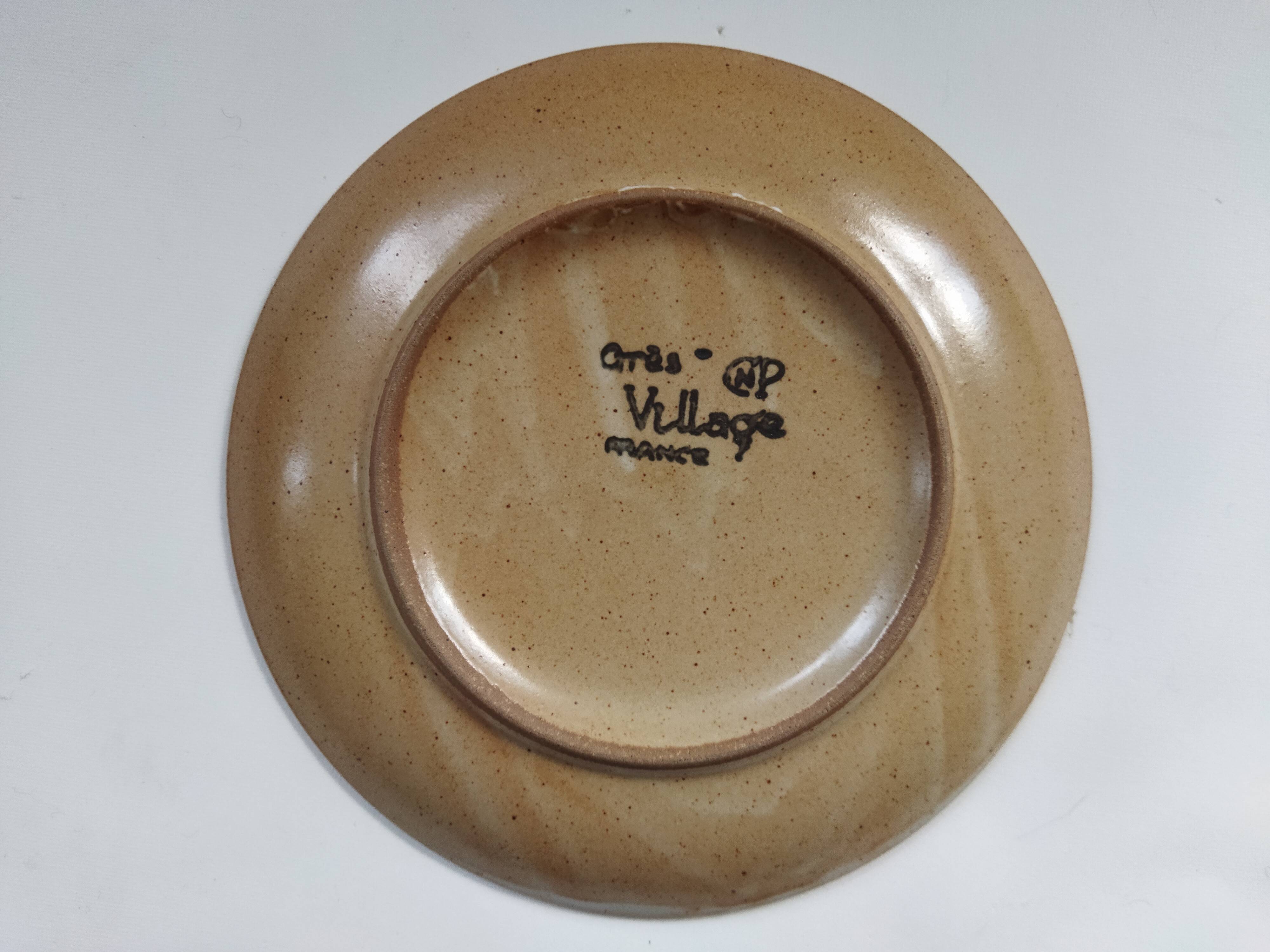 6 Grès Village CNP dessert plates