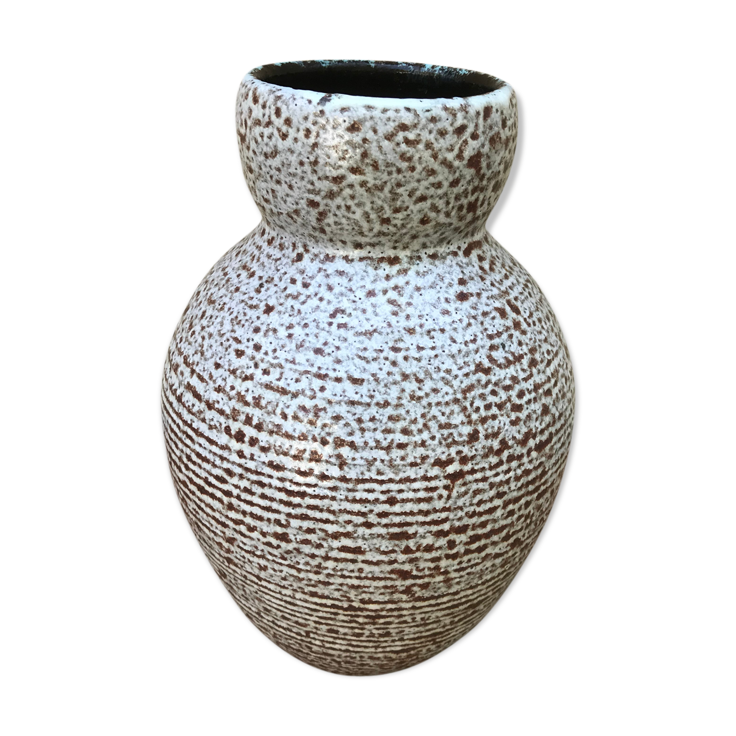 Old Ceramic Vase Brown Grey 70s Vintage