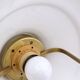 White Ceramic and Brass Adjustable Pendant Lamp, Italy