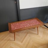 Vintage coffee table in teak and mosaic.