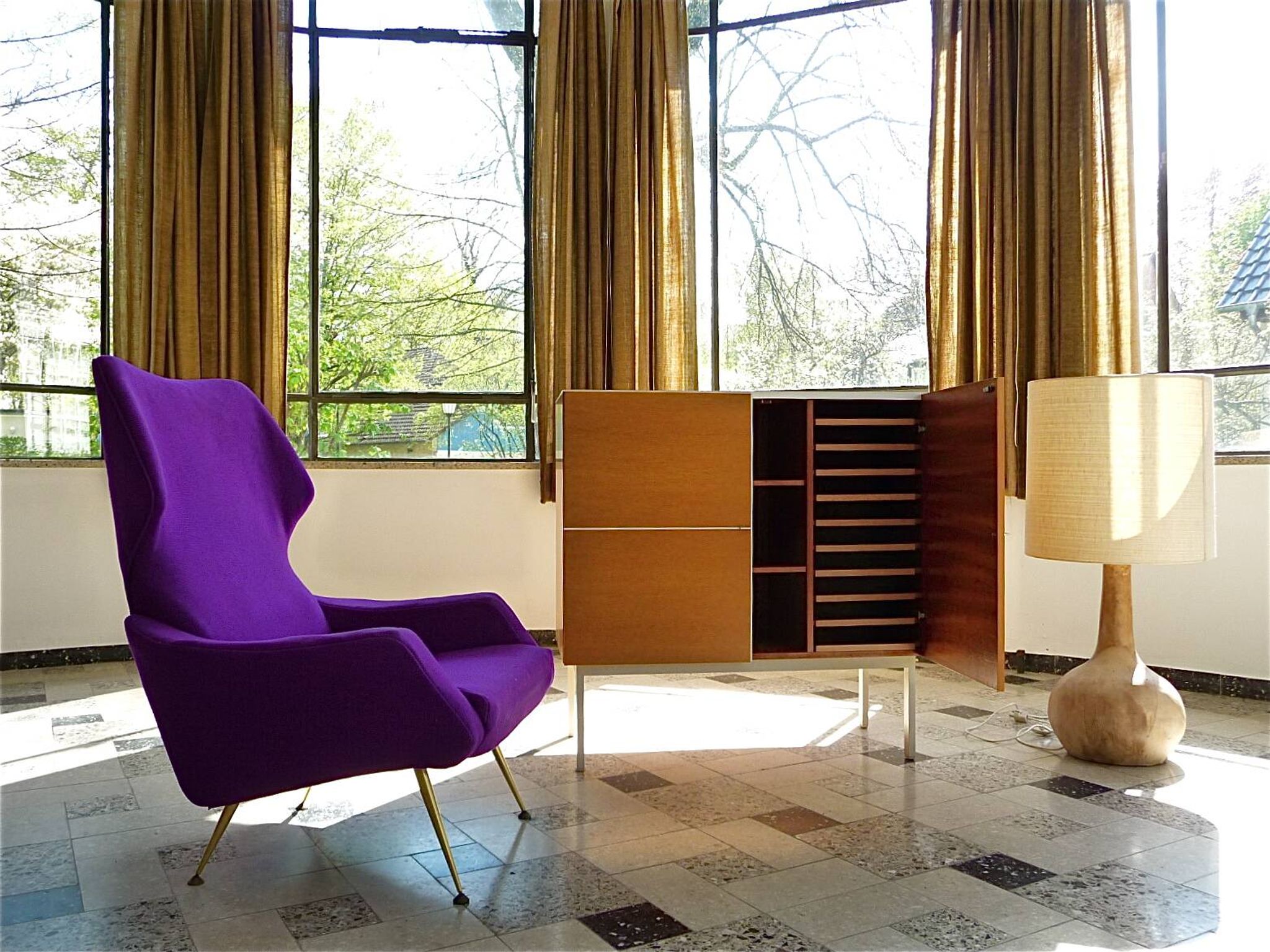 Rare Wingback Lounge Chair by Rudolf B. Glatzel for Alfred Kill, Germany 1950s