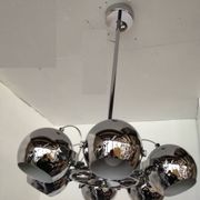 Lustre 70/80," present time", 6 globes chromés