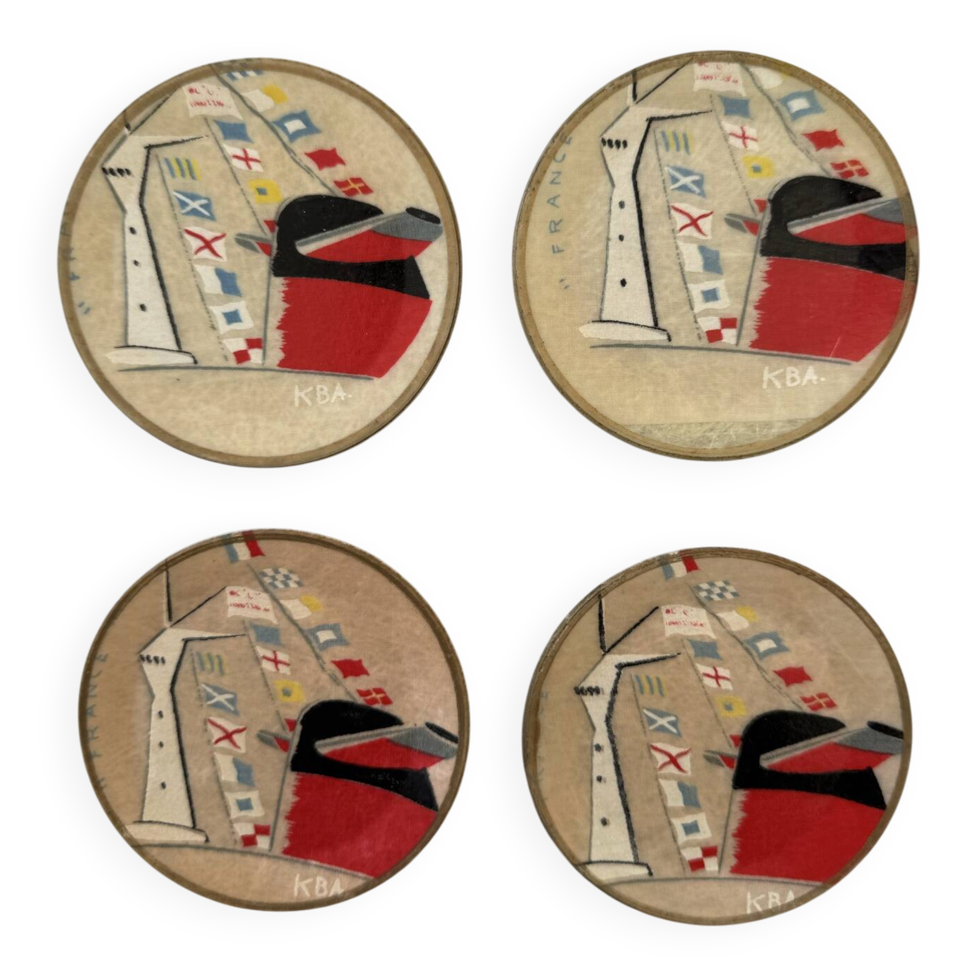 Set 4 dessous verre - Paquebot « France »