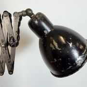 Industrial Black Scissor Wall Lamp, 1950s