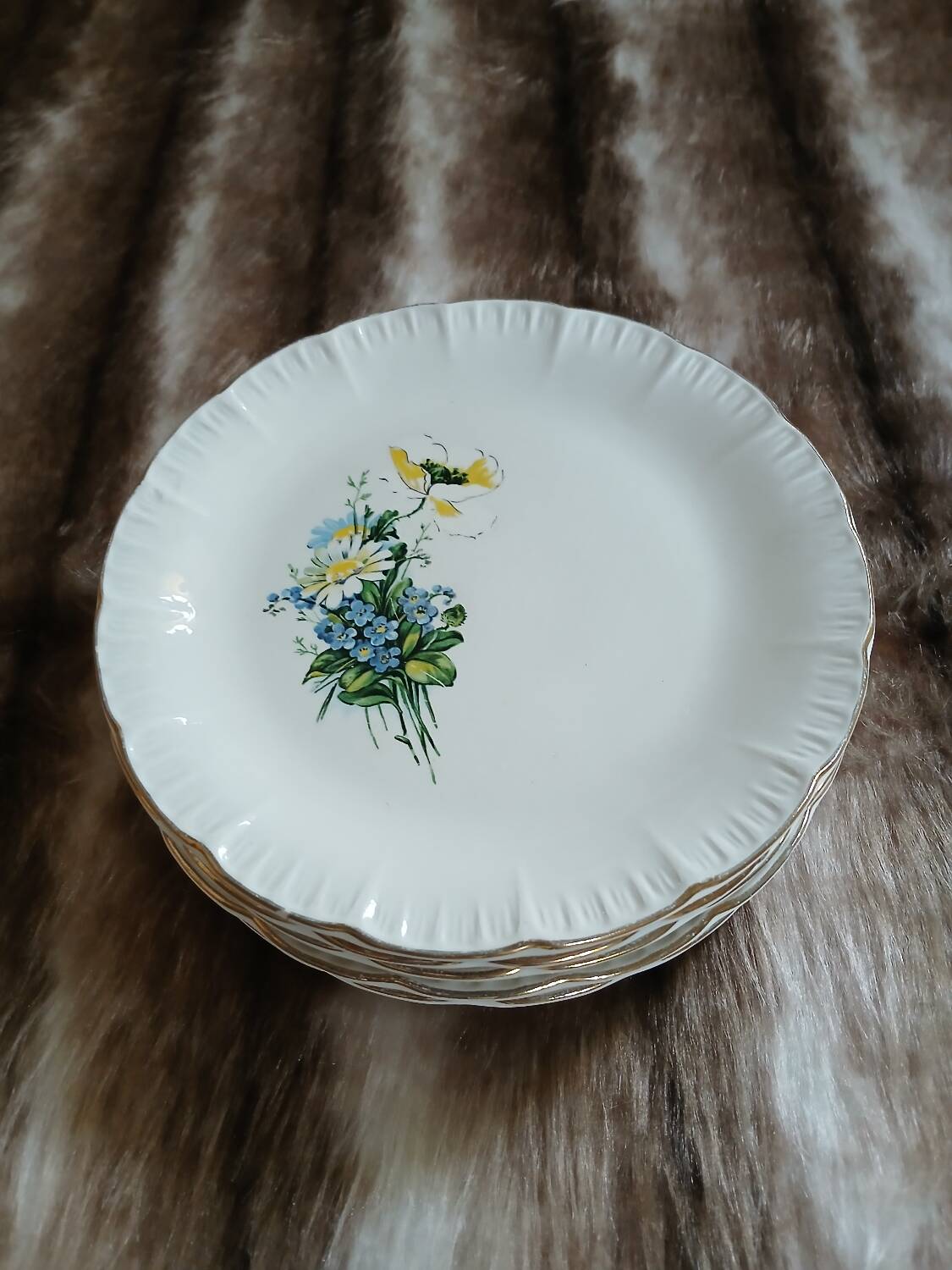 6 antique dessert plates from Digoin and Sarreguemines