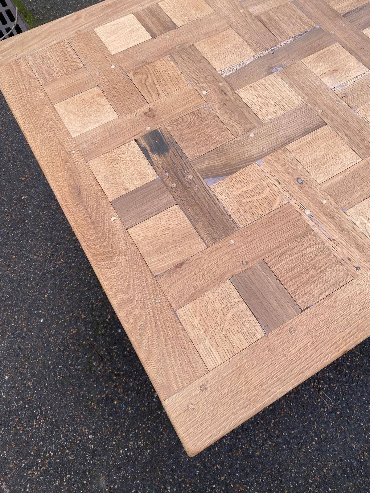 Renovated farmhouse dining table in solid oak 210cm 19th century