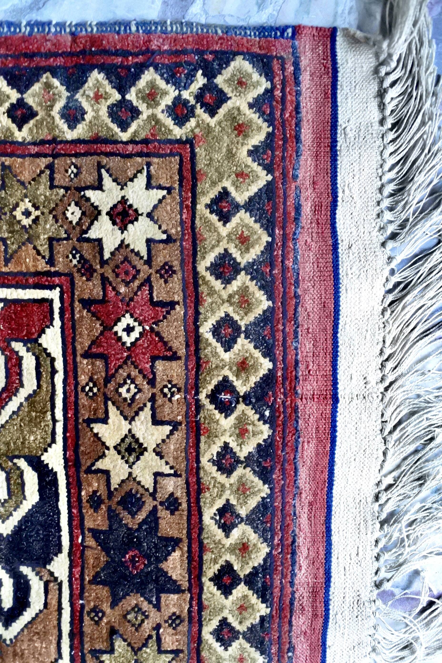 Vintage Kazakh silk rug 169x113cm