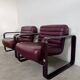 Sofa set and 2 vintage leather armchairs designed by Albert Stoll Giroflex 1970s