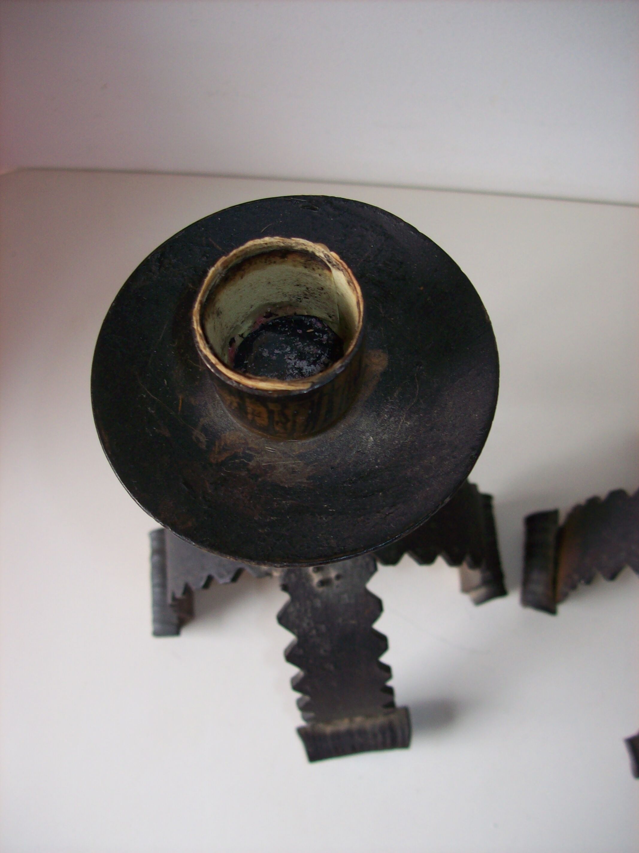 Pair of metal candlesticks