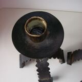 Pair of metal candlesticks